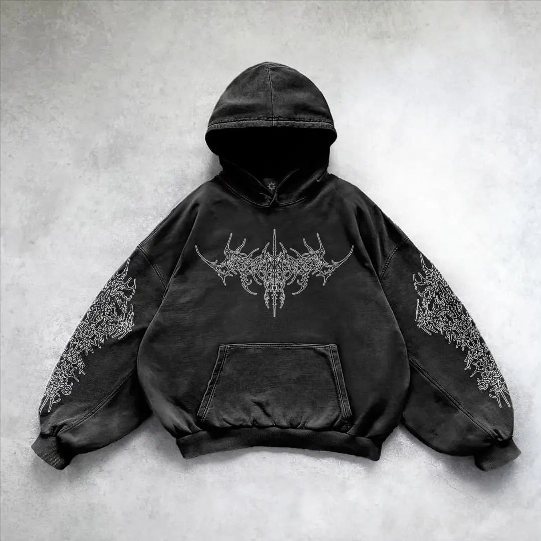 American Harajuku Y2K Washed Hoodie