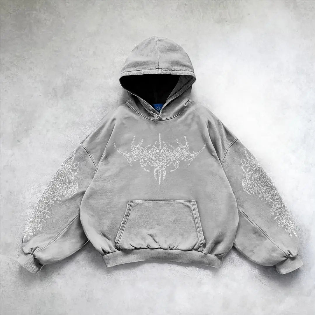 American Harajuku Y2K Washed Hoodie