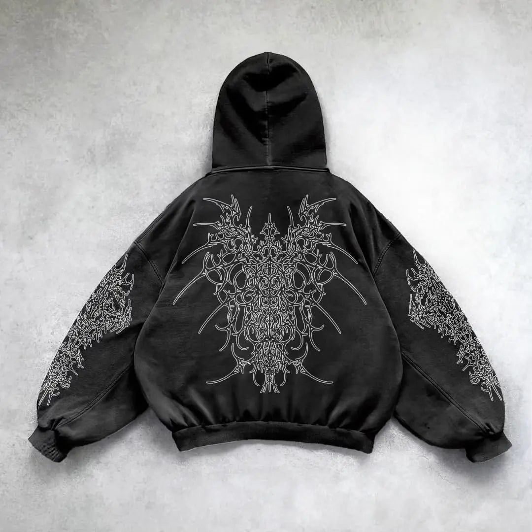 American Harajuku Y2K Washed Hoodie