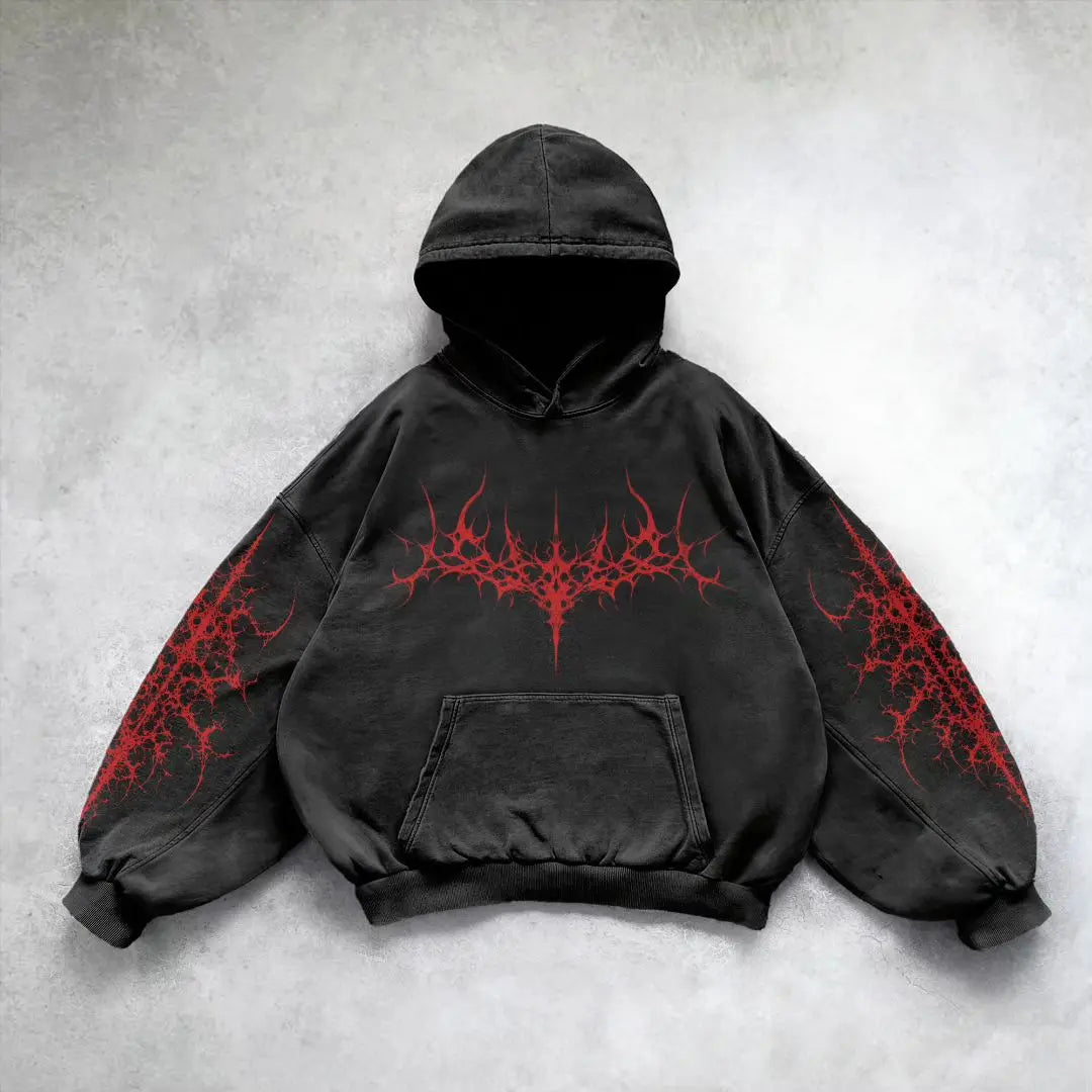 American Harajuku Y2K Washed Hoodie